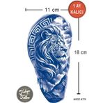 Trakya Tattoo 1 Ay Kalıcı Dövme Yarım Kol Aslan Geçici Dövme - Siyah