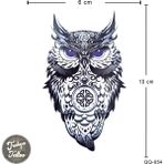 Trakya Tattoo Geçici Dövme 1-2 Hafta Kalıcı Minimal Baykuş Dövmesi - Siyah