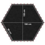 TRAMBOLİNSAN TYP-011 - Trambolin Zıplama Ağı Siyah Altıgen Trambolin Zıplama Ağı Ø190cm Trambolin Zıplama Ağı