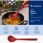 Tramontina Softta Silikon Metal Gövdeli Servis Kepçesi Kırmızı Bpa Içermez
