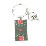 Tranbath Kişiselleştirilmiş anahtarlık, paslanmaz çelik, basketbol ve basketbol sahası kolye uçlu, kadınlar, iyi kız arkadaşlar, çiftler ve düğün, doğum günü veya seyahat için hediye, Gümüş., S