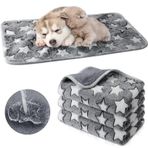 Tranqun 4 adet su geçirmez köpek yavrusu çiş pedleri 24 x 16 inç köpek uyku matı kedi battaniyeleri yumuşak emici evcil hayvan battaniyesi yıldız desen whelping sıcak pedler polar köpek lazımlık