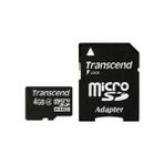 Transcend microSDHC 4 GB Class 4 SD Adaptörlü Hafıza Kartı TS4GUSDHC4