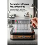 Transformacion 10'lu Profesyonel Elmas ve Seramik Freze Ucu Seti - Protez Tırnak Sökme Kütikül Temizleme Törpü Uçları - Metal Gravür Cam Aşındırma Yazı Uç Seti 723316 - MODEL B