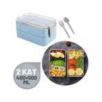 Transformacion 12+2 Adet Pianca Mavi Gri 2 Katlı Yemek Kabı