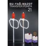 Transformacion 2 ADET Sıvı Transfer Sifon Pompası Seti - Benzin, Mazot, Yağ, Su ve Kimyasal Uyumlu Taşınabilir Çiftli El Pompası (56 cm Hortum, Dakikada 10 Litre Akış Hızı) 719951