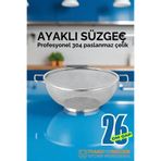 Transformacion 26 cm Süzgeç - Makarna Süzgeci Pirinç Meyve Süzgeci 304 Paslanmaz Çelik 721940