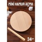 Transformacion 34 Cm Ayaklı Ahşap Hamur Açma Masası ve Oklava Seti - Pratik Yer Sofrası, Börek, Gözleme, Mantı, Pizza Hamuru Hazırlama Tahtası 715494