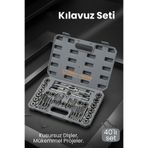 Transformacion 40 Parça Profesyonel Metrik Kılavuz ve Pafta Seti - Hassas Diş Açma ve Onarım Takımı
