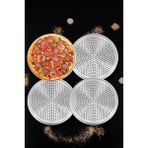 Transformacion 4'lü Set Delikli Pizza Tepsisi, 17cm ve 22cm Paslanmaz Çelik Lahmacun Pide Tabağı, Kişisel Porsiyon Çıtır Pişirme Seti 721570