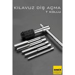 Transformacion 6'lı Diş Açma Kılavuz Seti – T-Kollu, Endüstriyel Çelik, M6-M12 Arası Dişli Matkap Ucu 722458