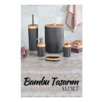 Transformacion 718978 Bambu Design Antrasit 5'li Banyo Seti