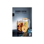 Transformacion 720021 Bambu Kapaklı 2 Adet Kavanoz Bardak
