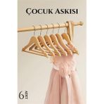Transformacion 720506 Mini Ahşap 6 Adet Çocuk Elbise Askısı