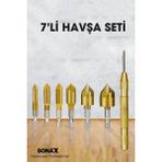 Transformacion 7'li Profesyonel Havşa Matkap Ucu Seti - HSS Titanyum Kaplı ve Otomatik Nokta Zımba 722454
