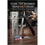 Transformacion Berber Usturası - Profesyonel 10 Adet Jiletli Set, Sakal Şekillendirme İçin Klasik Türk Tipi Çelik Tıraş Usturası 721911
