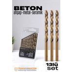 Transformacion Beton Matkap Ucu Seti- Çelik Beton Metal Ahşap Matkap 13 lü SET 721729