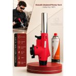 Transformacion Eco Pürmüz Torch, Otomatik Ateşlemeli Şaloma + Hediye Tüp 723256 - KIRMIZI
