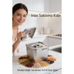 Transformacion Inox Saklama Kabı - Hava Sızdırmaz Mutfak Düzenleyici 14X11 cm 304 Paslanmaz Çelik - 14 CM