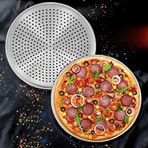 Transformacion Lahmacun Pizza Pide Pişirme Tepsisi 36 CM 2 li Paslanmaz Çelik Delikli Tepsi, 7430000721314