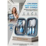Transformacion MAVİ 9 Parça Bebek Bakım Seti, Yenidoğan Hediye Sağlık Kiti (Tırnak Makası Ateş Ölçer) 723162