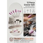 Transformacion Profesyonel 12 Parça Gravür Seti - Mini Taşlama, Pas Sökme, Çapak Alma ve Parlatma Uçları 723314