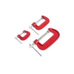 Transformacion Profesyonel G Tipi İşkence Seti Döküm Metal Ağaç İşleme Ve Montaj Kelepçesi Takımı 3'lü Set (25mm, 50mm, 75mm), 722507