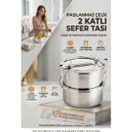 Transformacion Sefer Tası Yemek Kabı Paslanmaz Çelik 2 Katlı 14 cm 1.3 Litre 721365 - 1.3 LİTRE