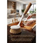 Transformacion Shari Masif Ahşap Saplı Bristol Kıllı Profesyonel Lavabo & Bulaşık Fırçası 722949 - BULASIK