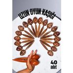 Transformacion Uzun Oyun Kaşığı Halk Oyunu Kaşığı - Kına Kaşığı Uzun Saplı Zeybek Oyun Kaşığı 40 ADET