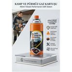 Transformacion Valfli Kamp Gazı Kartuşu, 400 ml, Portatif Ocak ve Pürmüz Tüpü ile Uyumlu