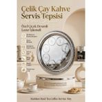 Transformacion Yuvarlak Sunum Tepsisi 44 cm - Paslanmaz Çelik Desenli Lazer Işlemeli Çay Kahve Servis Tepsisi - Dayanıklı Parlak Çelik Tepsi 723320 - MODEL B