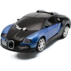 Transformers Mavi Robota Dönüşebilen Bugatti Araba Işıklı Sesli Müzikli Kendi Kendine Gezen 20 cm