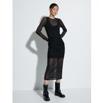 Transparan Elbise Slim Fit Uzun Kolu