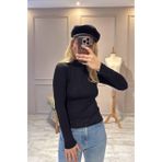 TRANSPARAN SİYAH BOĞAZLI BLUZ