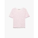 Transparan Slim Fit Kısa Kollu Bisiklet Yaka Dantelli Tişört