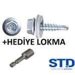 Trapez Çatı Vidası 5.5X25 MM M8 Kafalı Civata 400 Adet