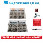 Trapez VİDA SETİ 90 PARÇA MATKAP UÇLU ANAHTAR BAŞLI VİDA SETİ