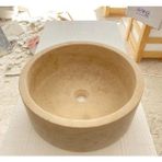 Traverten Lavabo - Mermer Lavabo - Bej - 40*40