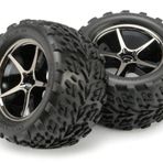 Traxxas 7174A" İkizler Lastik ve Tekerlek Modeli Araba Parçaları, Siyah/Krom