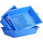 Tray Self Mavi Elekli 3 Katlı Kedi Tuvaleti