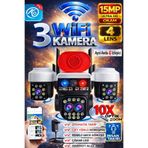 TRCharger 15MP 3 Kameralı 3 Ekran Wifi 3 Kamera Bildirim – Polis Çakarlı, Yapay Zeka, Renkli Gece Görüşü