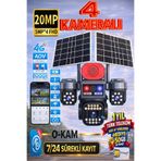 TRCharger 20MP 4 Kameralı 4G Çift Solar Panel Renkli Gece Görüş TurkTelekom 1 Yıl Boyunca Her Ay 50GB İnternet