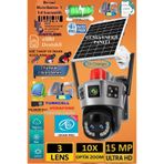 TRCharger OKAM PRO 6020 15MP 3 Lensli 4G eSIM Destekli Güneş Enerjili Güvenlik Kamerası – Renkli Gece Görüş