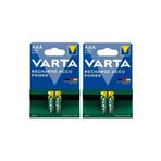TREAGLE 4 Adet Varta 57033 1000mah Aaa Şarj Edilebilir Ince Kalem Pil 2 Kartel