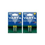 Treagle 4 Adet Varta 57033 800Mah Aaa Şarj Edilebilir Ince Kalem Pil 2 Kartel Taze Pil