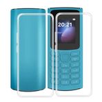 TREBAM Nokia 105 4G 2023 (1,8 inç) için kılıf, 2 adet darbeye dayanıklı çizilmez cep telefonu kılıfı ultra ince esnek silikon TPU tampon koruyucu kılıf kapak Nokia 105 4G 2023 için - şeffaf + şeffaf
