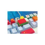 tredblock Minecraft Yatak Keycap – Toprak Blok Üstünde Kırmızı Yatak Tasarımlı Özel Klavye Tuşu