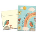 Tree-Free Greetings Sadece Uyumlu Zarflı Tebrik Kartı, Çevre Dostu, ABD'de Üretilmiştir,%100 Geri Dönüştürülmüş Kağıt, 5 x 7, Gökyüzü Limiti (GO68773)