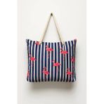 Trend 1102 Flamingo Desen Lacivert Kadın Plaj Çantası